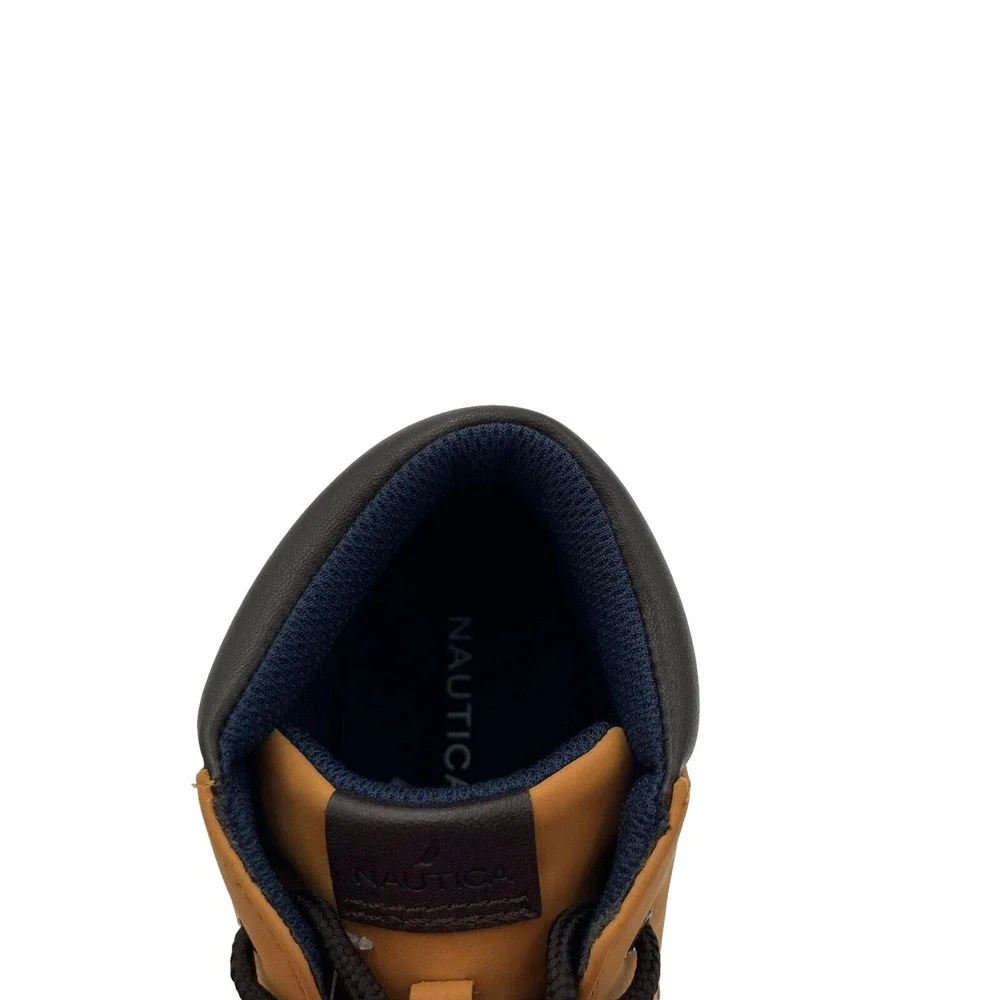 Nautica Youth Boys Chukka Casual Ankle‎ Boots Size 4 Brown Tan Vegan Leather